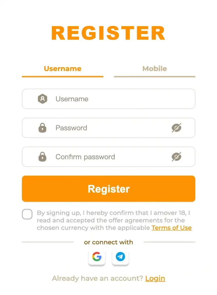 PHPOPULAR register page interface showing easy signup for online casino access